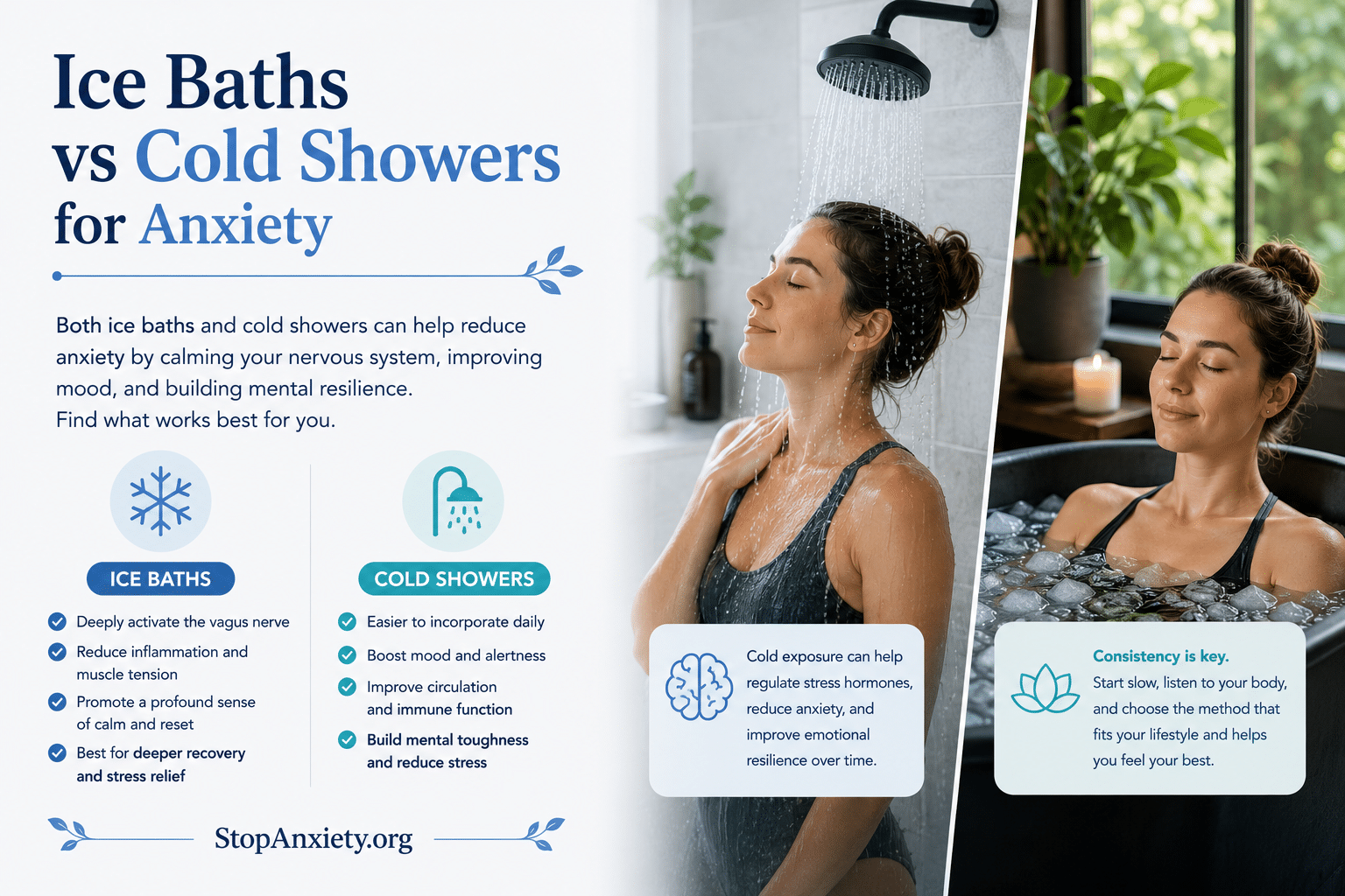 Ice Baths vs Cold Showers for Anxiety — Which Is Better?